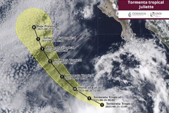 Tormenta tropical Juliette amenaza a Baja California Sur