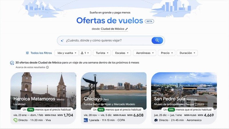 Google amenaza a vendedores de vuelos al mejorar su agencia con IA