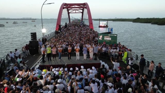 Fotos – Sheinbaum y Lezama entre masas estrenan el Puente Nichupté