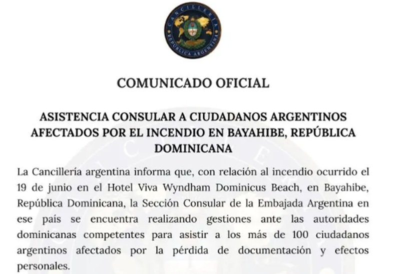 Más de 100 argentinos afectados por incendio en Bayahíbe