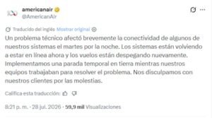 Caos histórico en American: unos 2.500 vuelos cancelados en un día