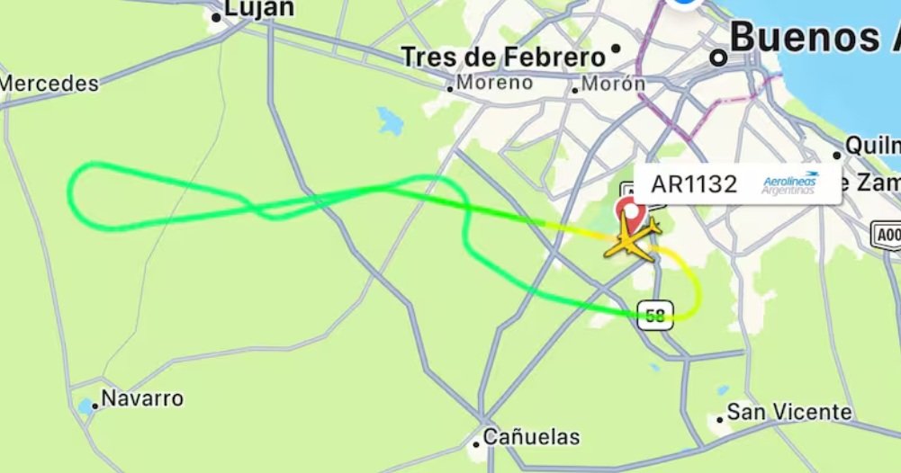 Susto en vuelo de AR que iba a Madrid y volvió a Ezeiza por falla